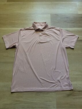 Rhoback Men's Coral Pink Geo Polo